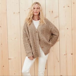 Jenni Kayne Cable Cocoon Cardigan in Sand